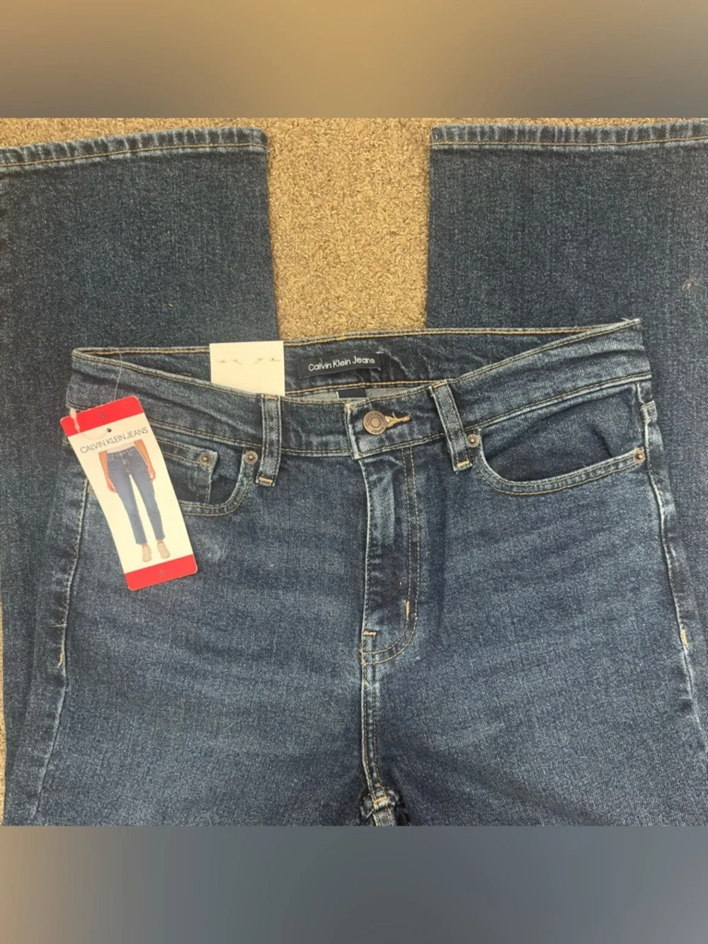 Calvin Klein Jeans Dark Blue Straight Leg Jeans - Picture 4 of 6